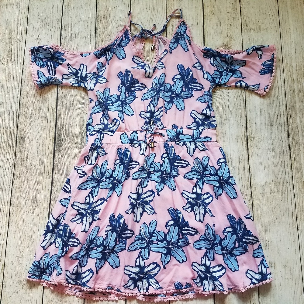 Love at First Sight Cold Shoulder Floral Dress H